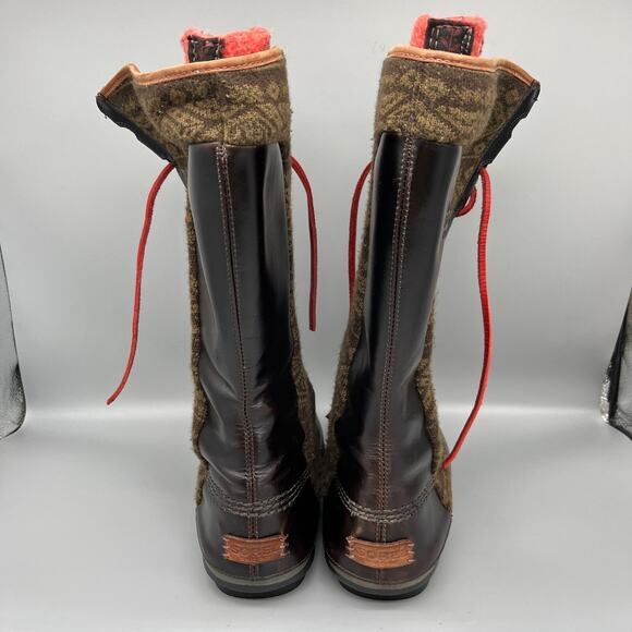SOREL X CONCEPTS Boots Womens 6 'CATE THE GREAT' Brown‎ Leather Snow Winter - Picture 5 of 7